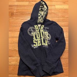 Girls Zip Down Justice Hoodie with Rhinestone Gems Size 7